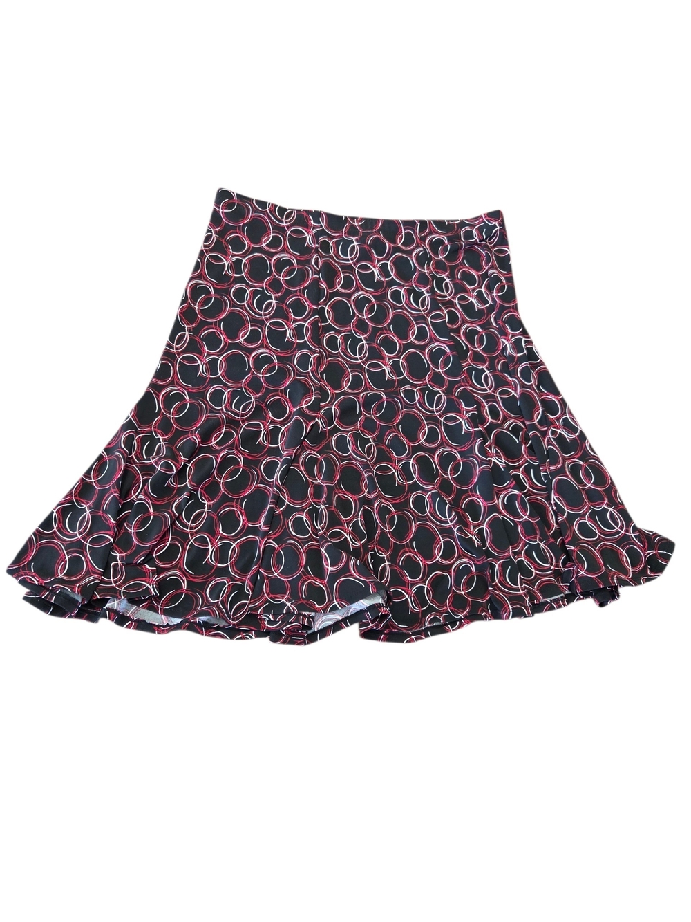 George Black & Red Circle Print Skirt